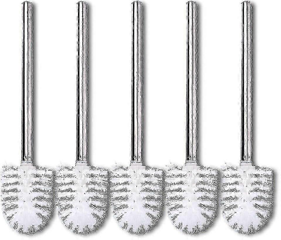 Bathroom Cleaning Brushes for Toilet, 5-Pack White Head Replacement