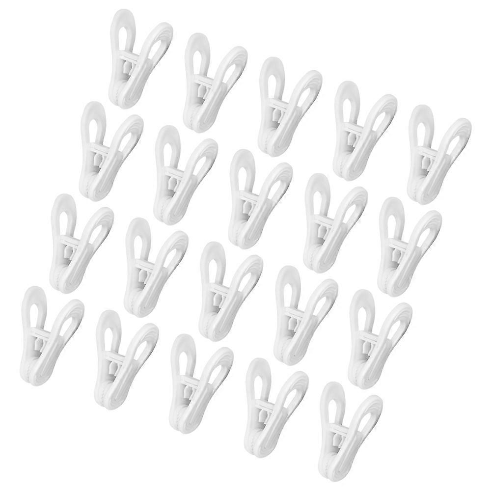 White Plastic Hanger Clips for Holding Clothes Use 30Pcs Large Strong Clips