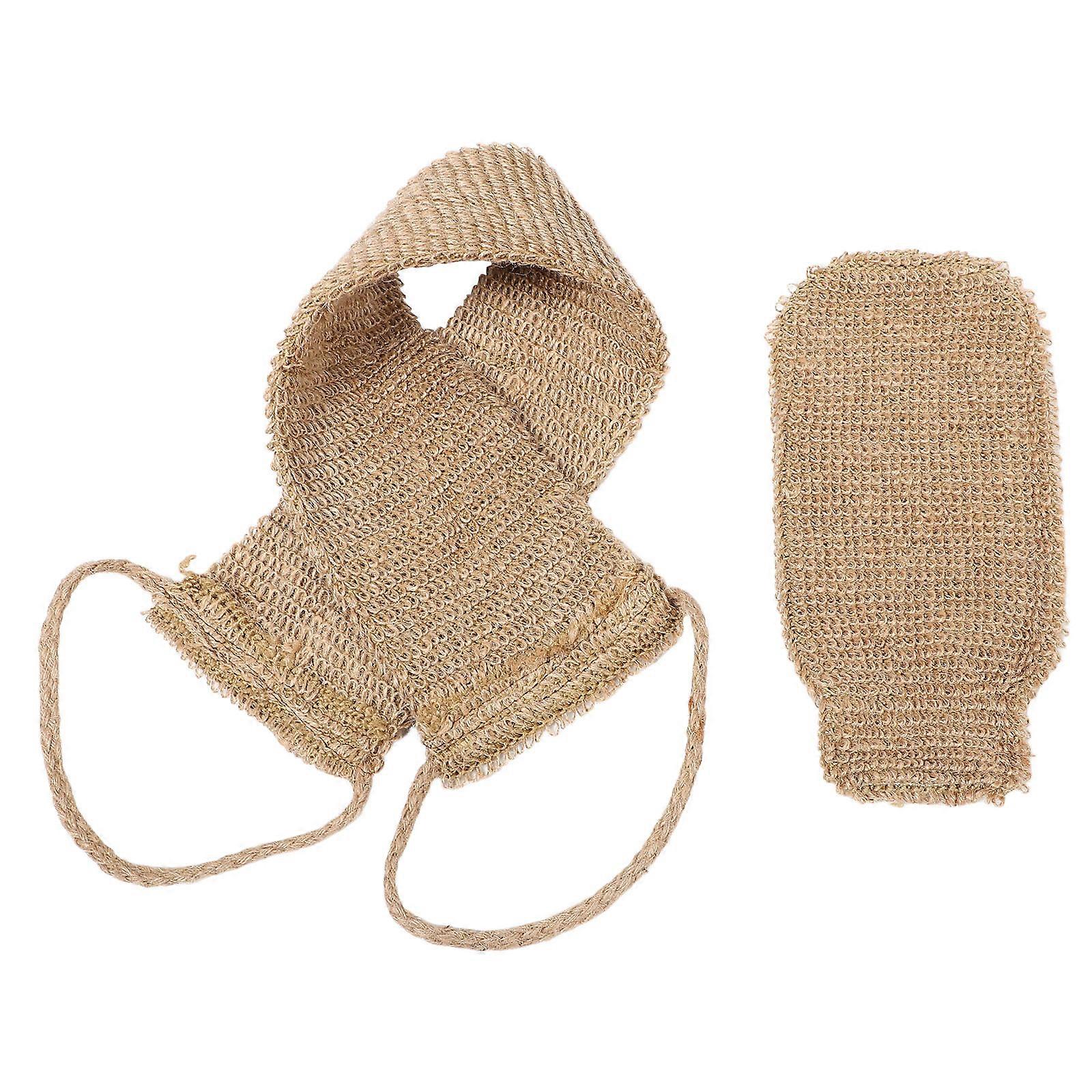 Natural Sisal Exfoliating Back Scrubber Gloves Set for Bathing 4Pcs