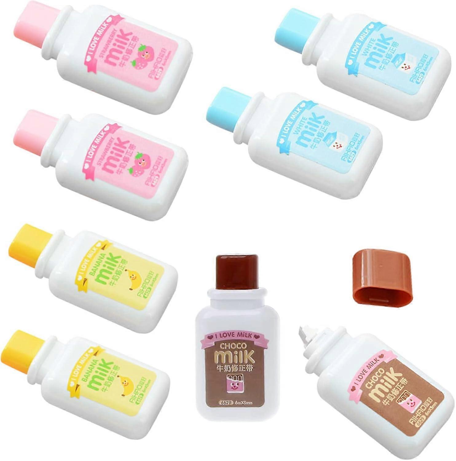 8 Bottles Bulk Correction Tape, Cute Bottle Stationery Style Correction Tape for Office Workers and Students