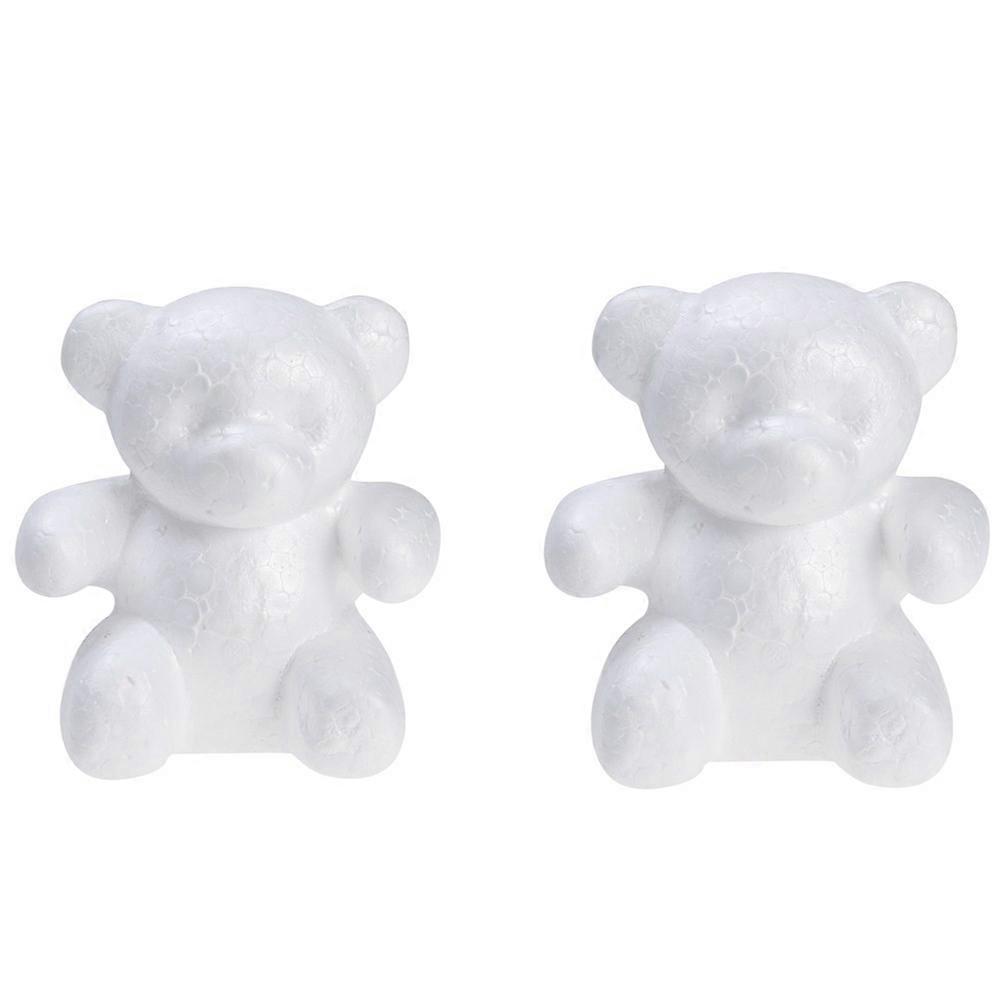 Bear Shape Modelling Polystyrene Craft Balls for DIY Decoration 2Pcs White