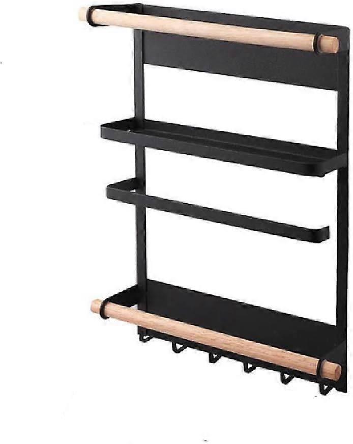 Magnetic Spice Rack Wall Mount Organizer for Fridge, FourLayer Large Capacity 10kg Load