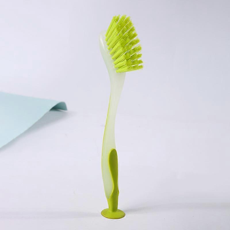 1pc Pot Cleaning Brush Vertical Multifunction Kitchen Suction Cup Type Sink Scrub Long Handle