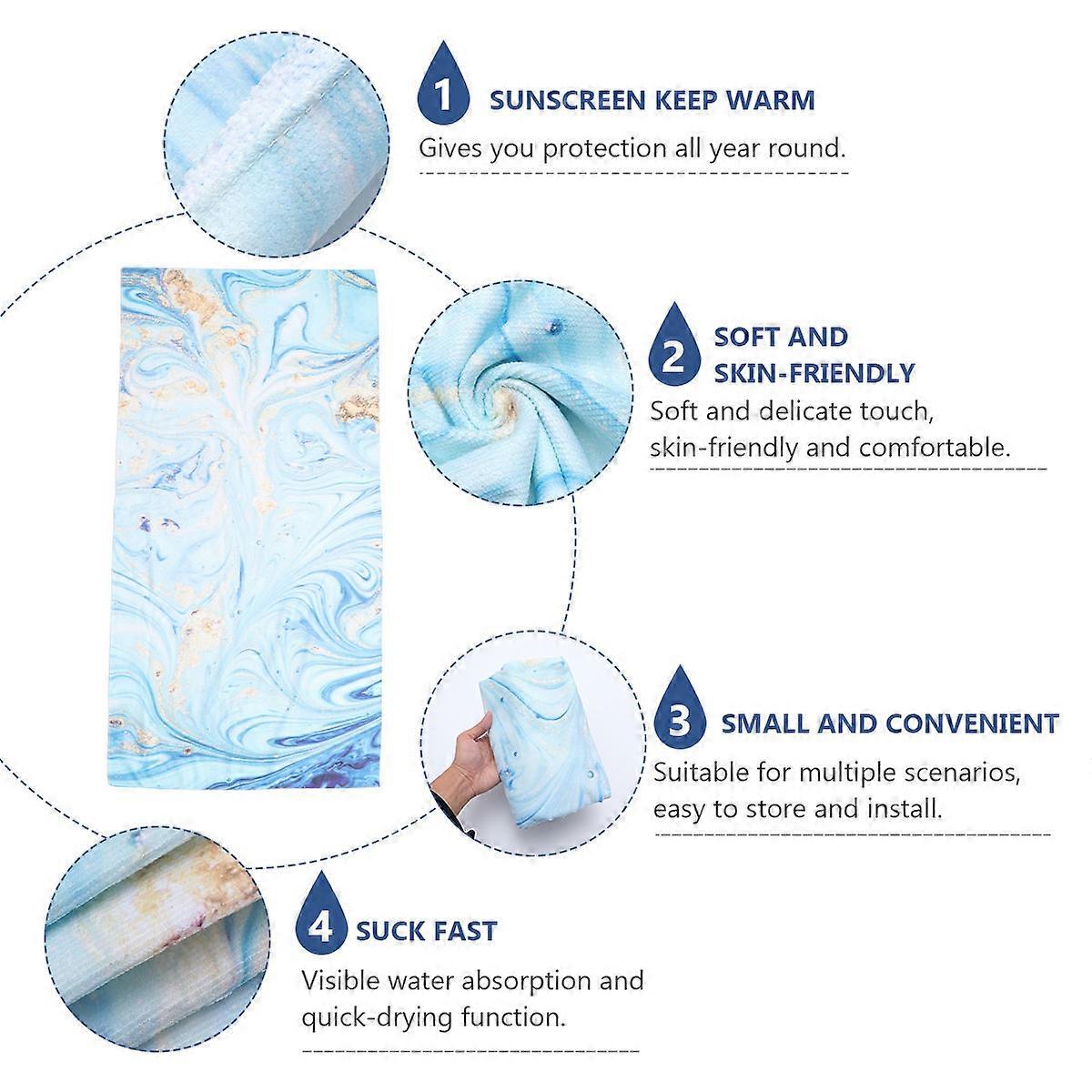 Water Absorption Microfiber Towel 2 Pcs Rectangular Quick Drying Ideal For Home Beach Surfing Vacation Travel