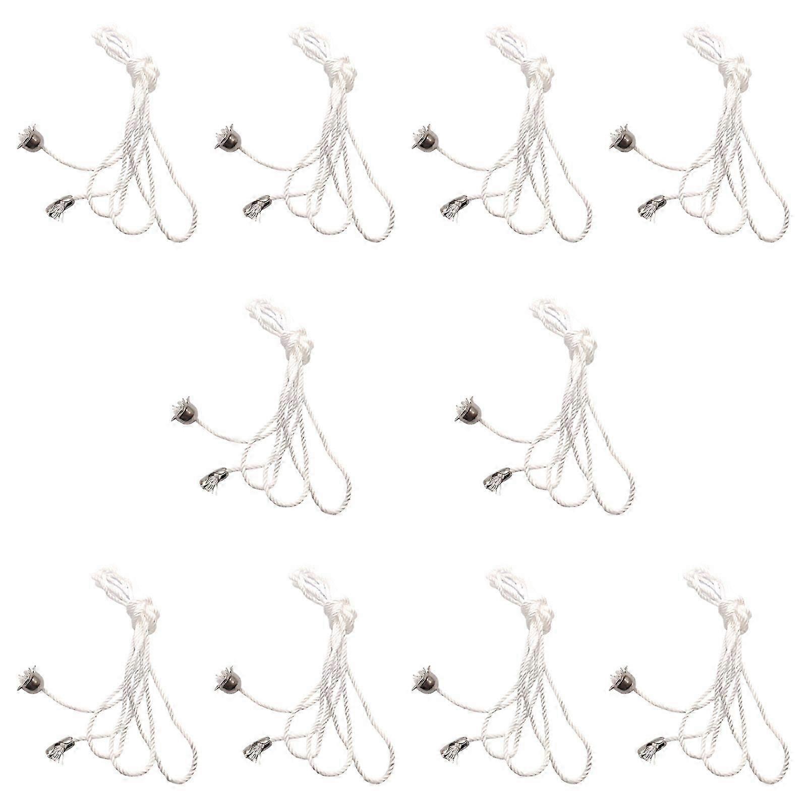 10-Pack Silver Cotton Rope Pull Chain Extenders for Fans & Lights