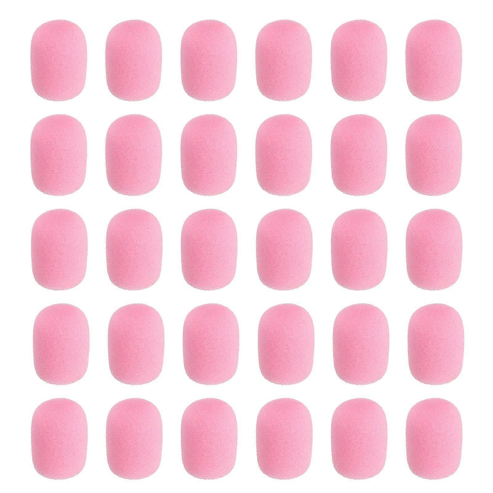30 Pcs Pink Microphone Windscreen Foam Covers 22x30mm Noise Reduction for Clear Vocal Output
