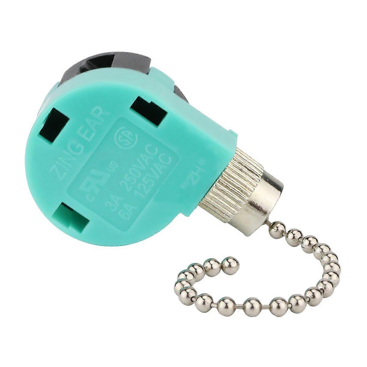 Ceiling Fan Pull Chain Switch 3 Speed 4 Wire Compatible with Zing Ear ZE268S6 UL CSA Certified