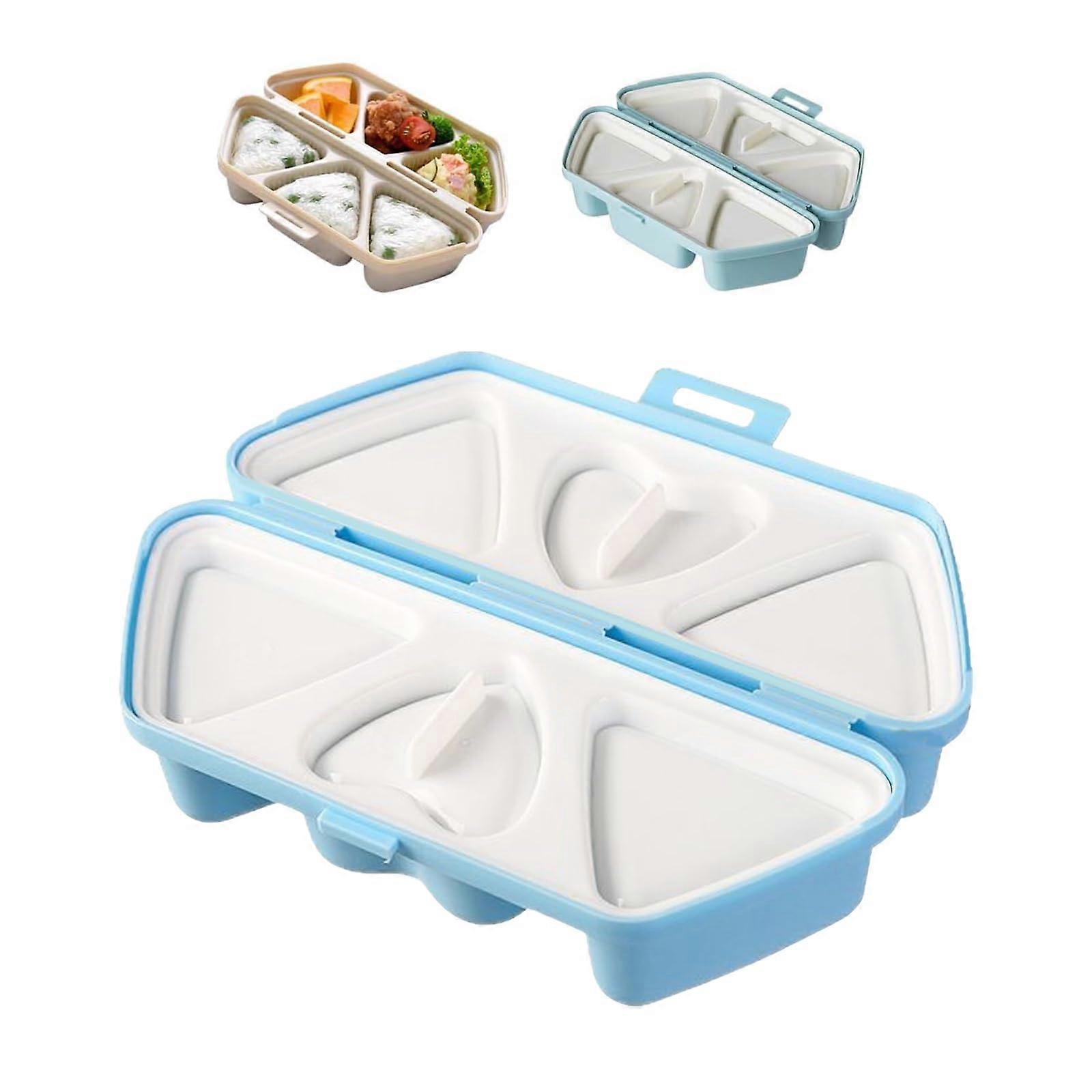 6 in 1 Triangle Rice Ball Mold, Nonstick Easy Release Sushi Maker for Uniform Shapes, Blue
