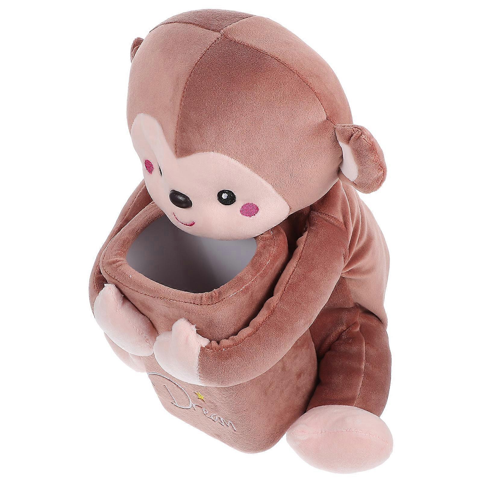 Car Tissue Holder Plush Material for Home Use with Monkey Shape Design
