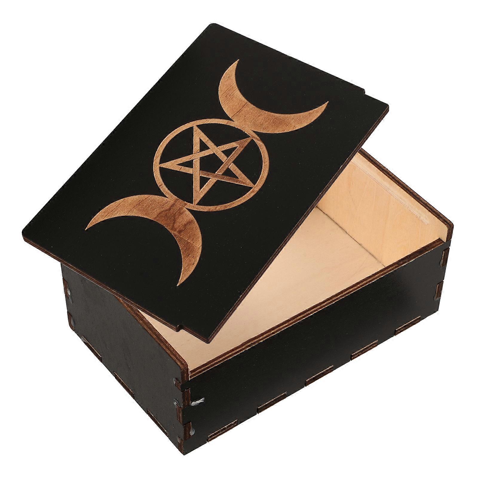 Decorative Desktop Storage Box Rustic Style Small Wood Storage Box Gift Packaging 1Pack