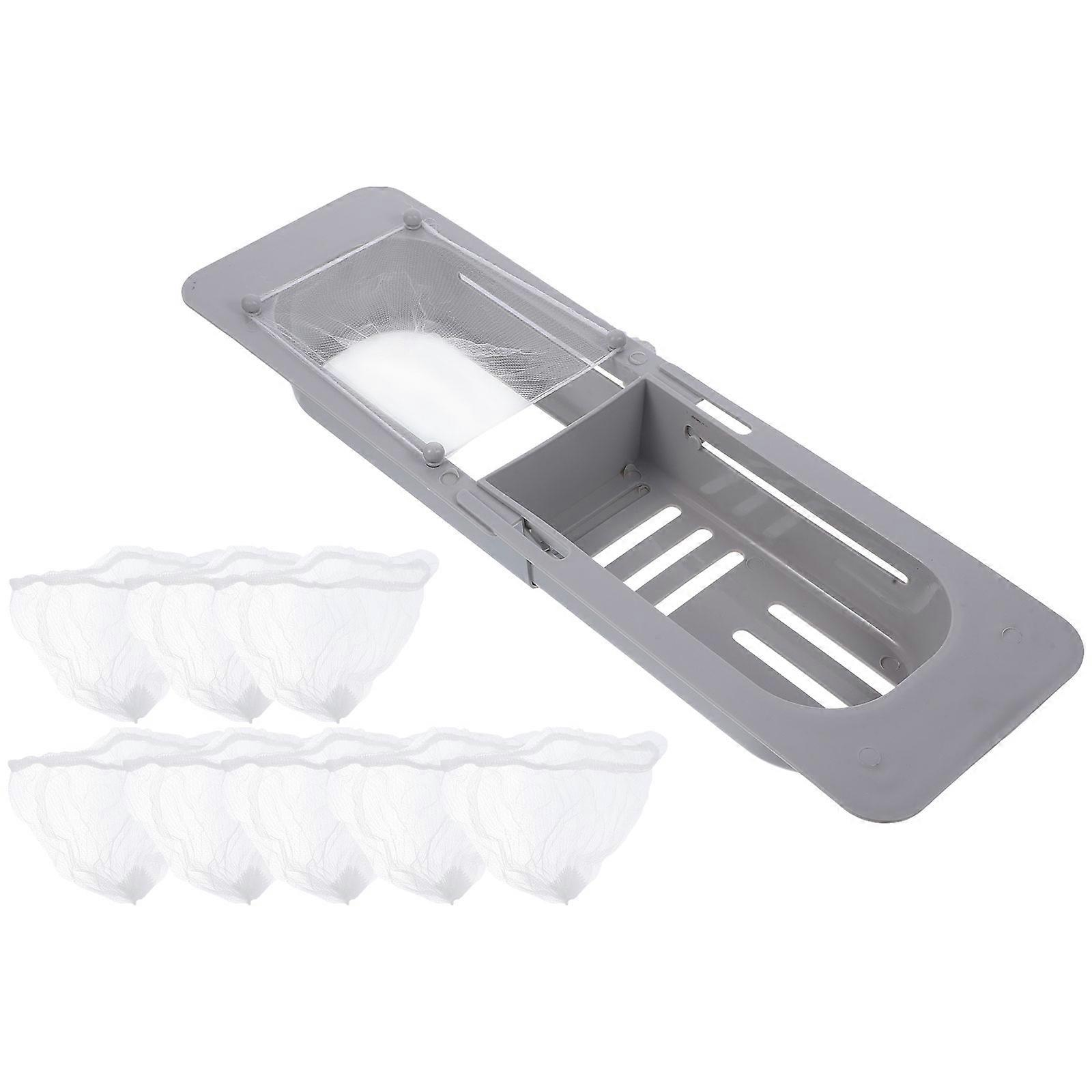Expandable Kitchen Sink Organizer Set For Home Cleaning With Grey PP Material
