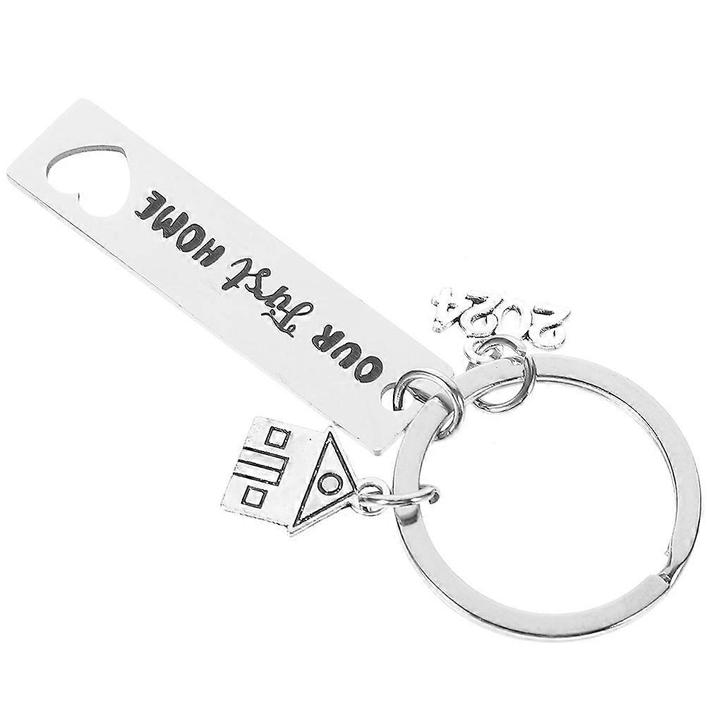 Housewarming Keychain Compact Design Assorted Color Metal House Shape Gift 1Pack