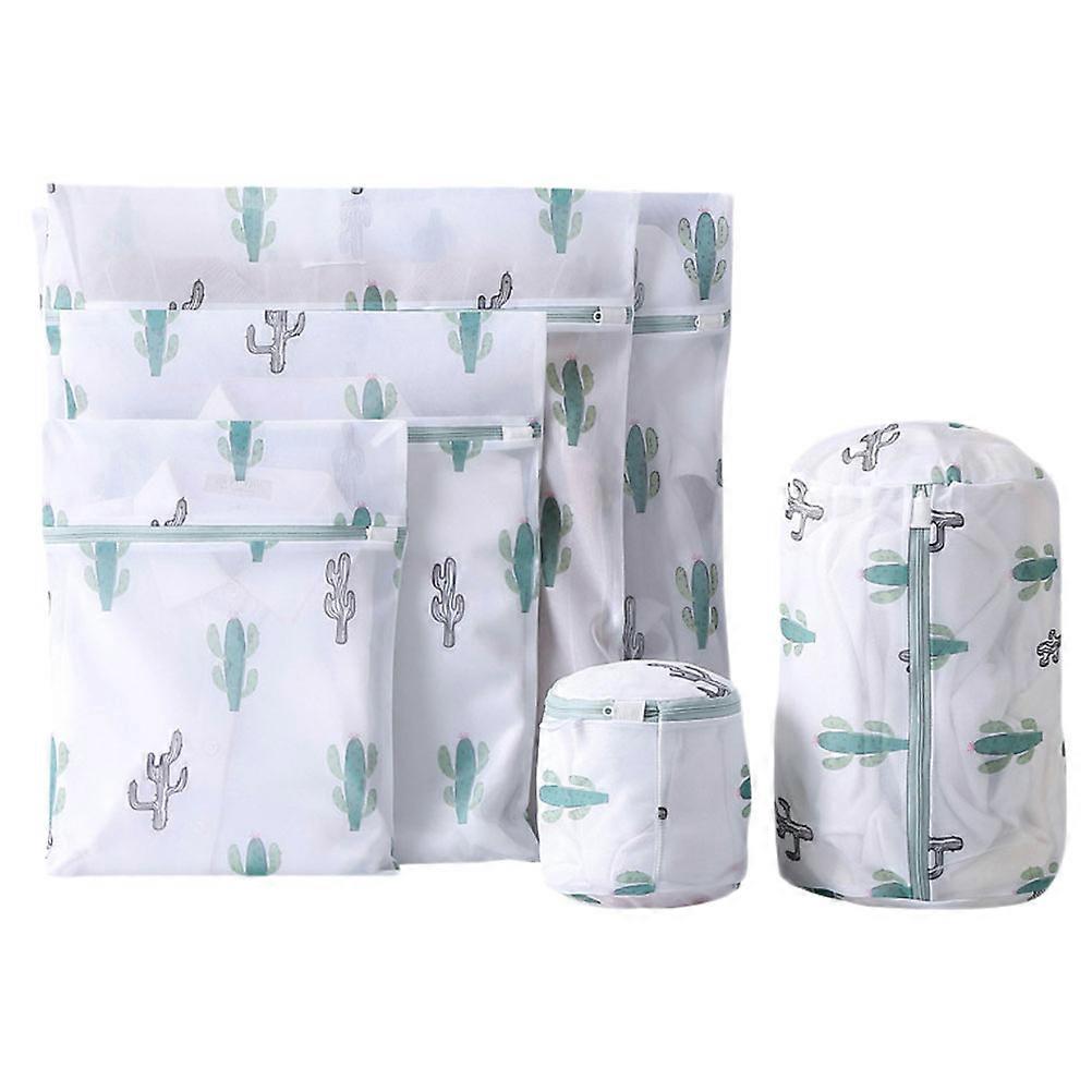 Washing Bag Set 6Pcs Cactus Pattern Laundry Bags For General Users Cloth Washing Machine