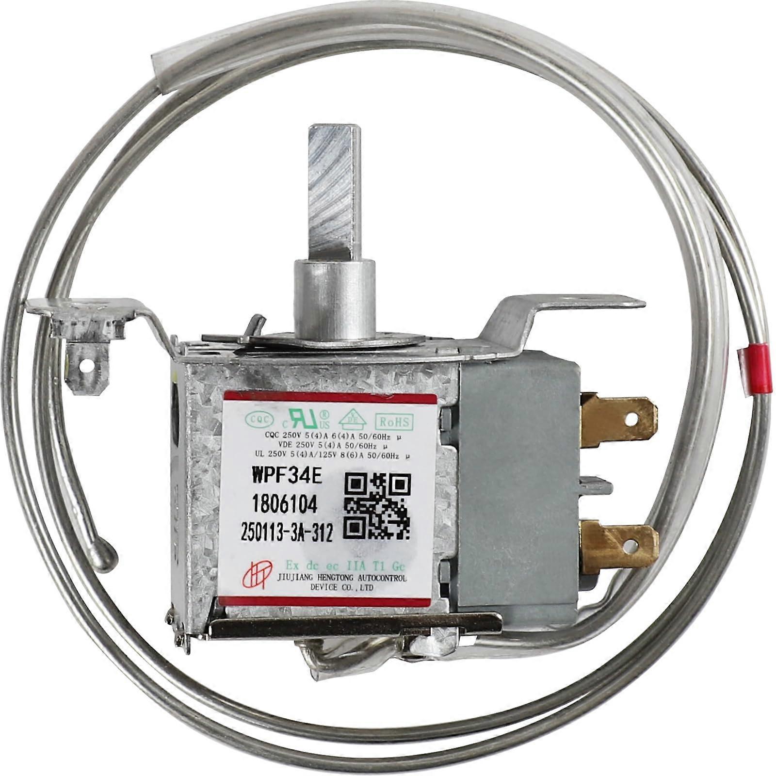 Refrigerator Thermostat WPF34E for Hisense, Precise Fridge Temperature Control, 2 Pin Probe 250V