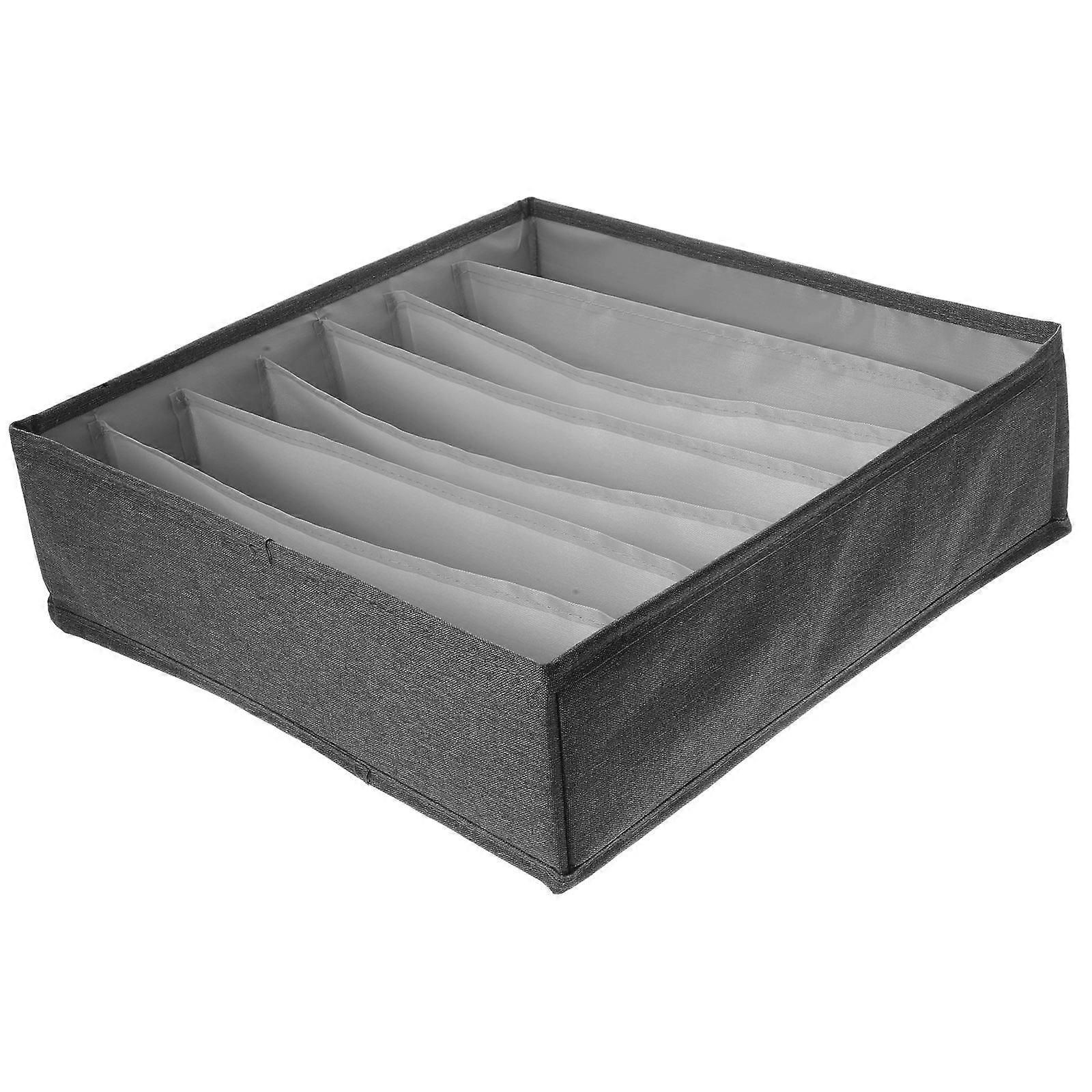 Underwear Storage Box for Closet Organizer with Divider Grey