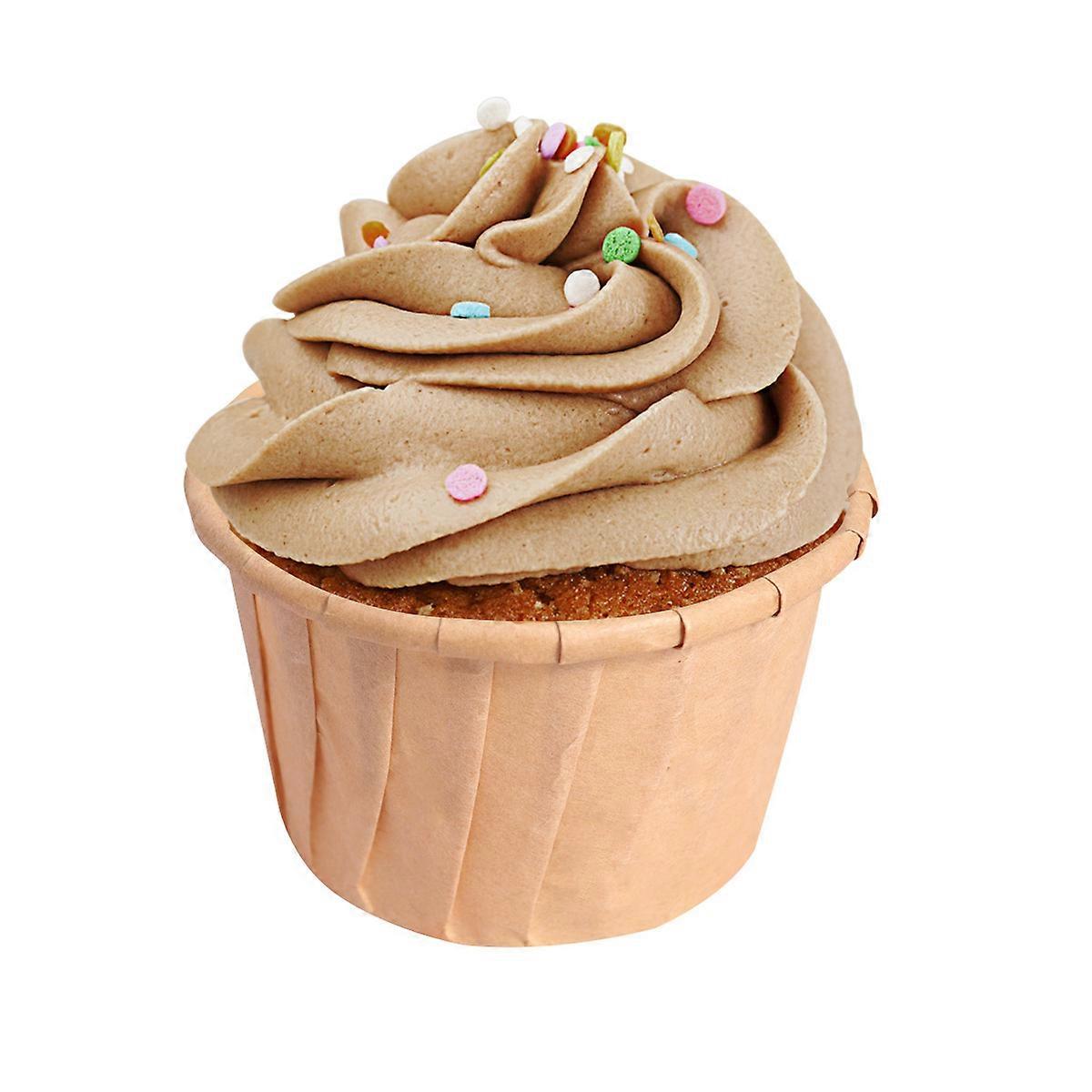 Disposable Cake Cup Chocolate Paper Curl Edge for Dessert Use 100Pcs