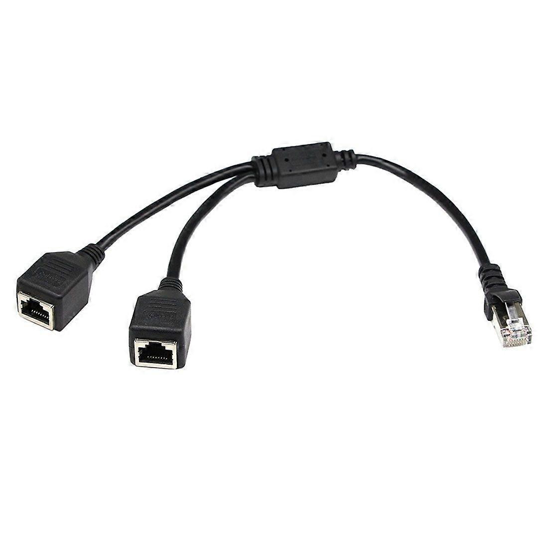 1 to 2 Socket LAN Ethernet Network CAT5 RJ45 Plug Splitter Adapter