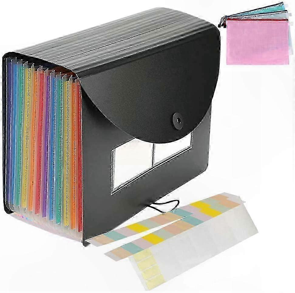 24-Pocket Expandable A4 File Organizer with Durable Cover