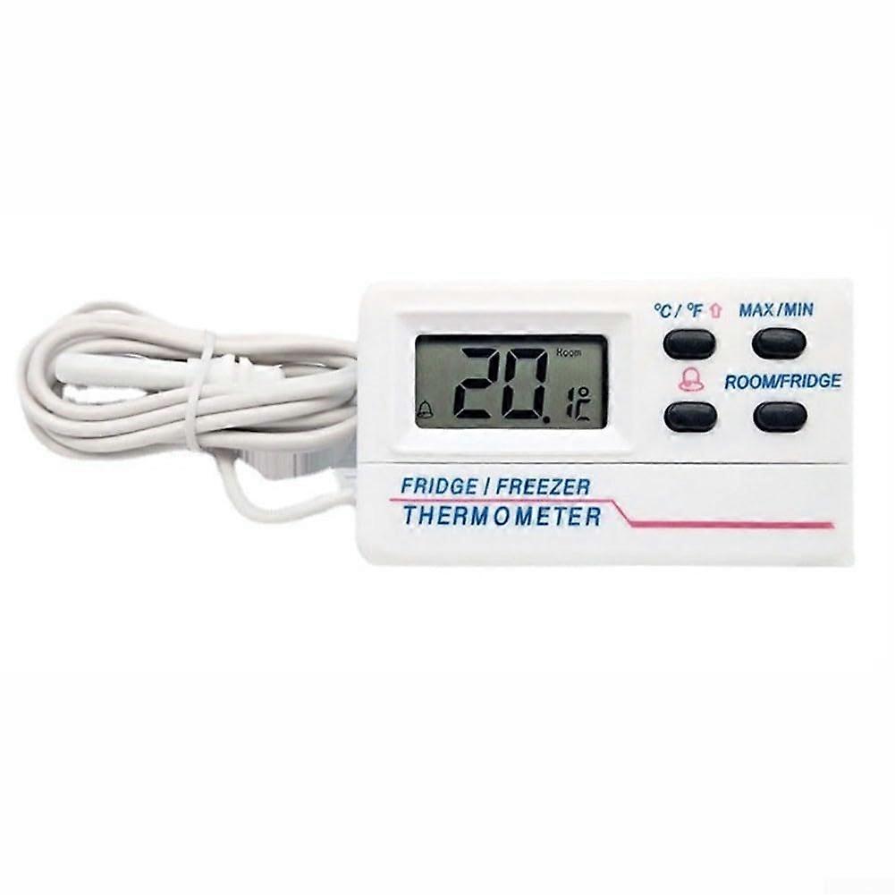 Digital Fridge Thermometer with Magnetic Attachment, Waterproof Freezer Temperature Alarm, Memory Function