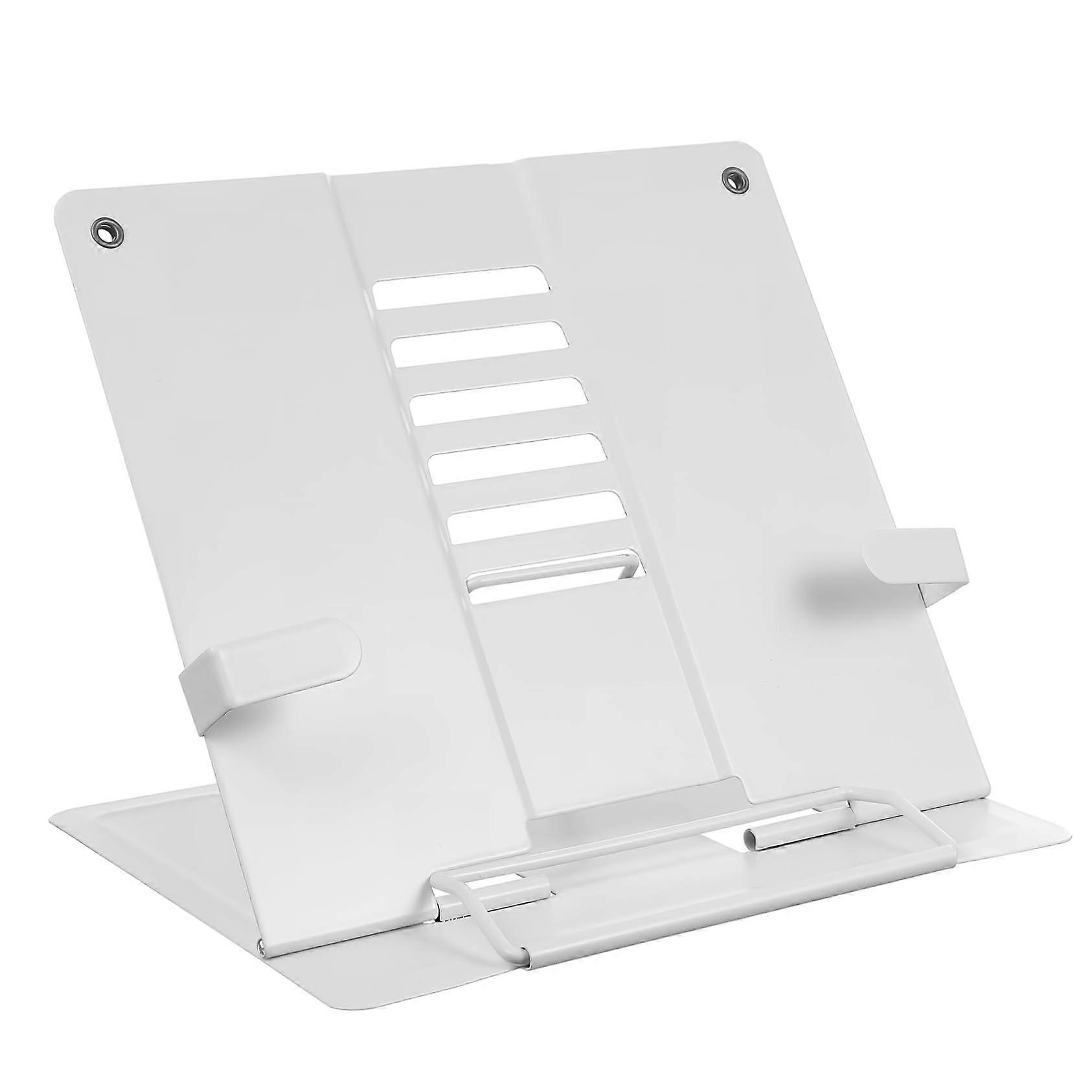 Adjustable Book Stand with NonSlip Page Clips and Ergonomic Support for Desk or Bed Reading