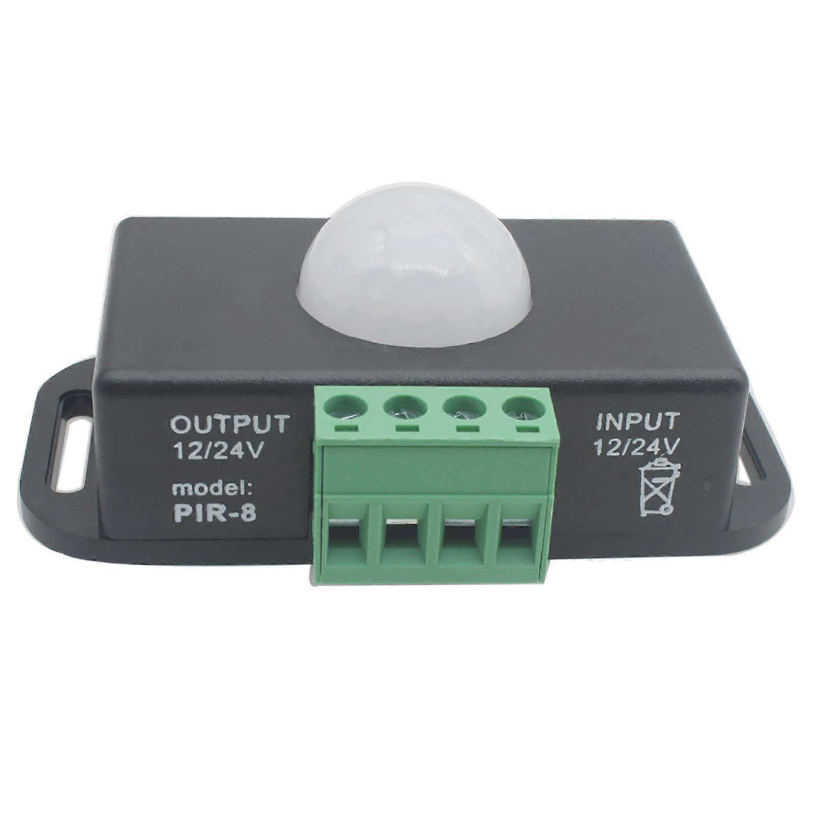 12V 24V Infrared Motion Sensor Switch for LED Strip Lights, Adjustable PIR Light Control