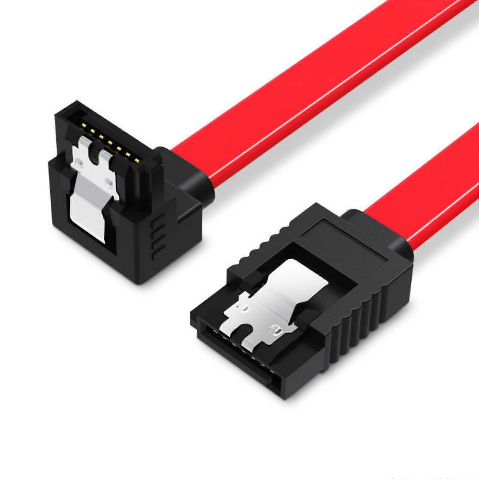 SATA III 6Gbps Locking Data Cable 50cm Right Angle Flexible Speed for PC and Server