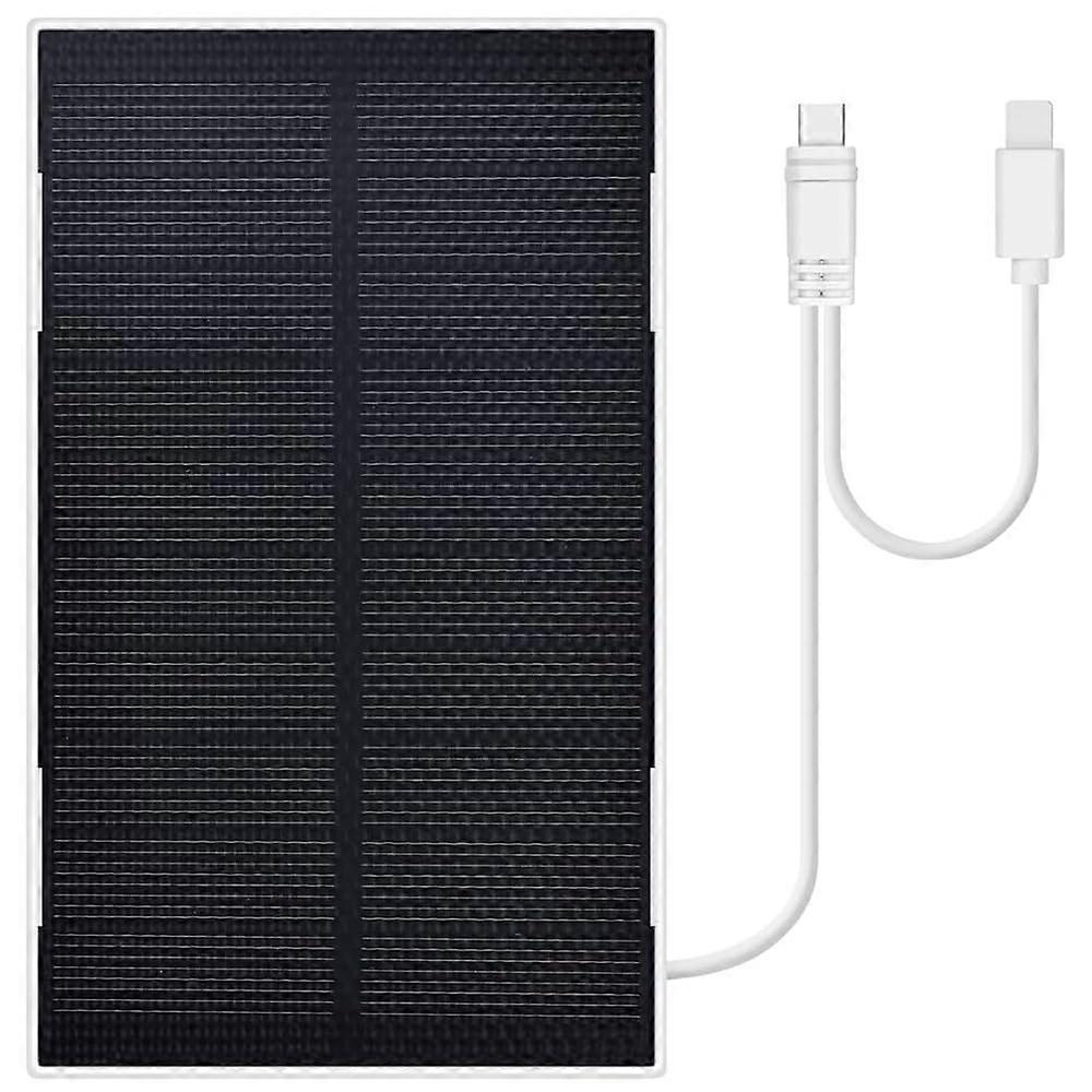 Solar Panel for Security Camera 2W 6V IP65 Waterproof with 10FT Cable Micro USB and Type C Adjustable Mount