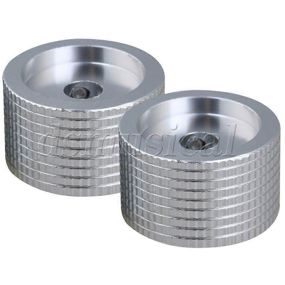 25mm Silver Aluminum Potentiometer Knobs for HiFi Amplifier Precise Volume Control Pack of 2