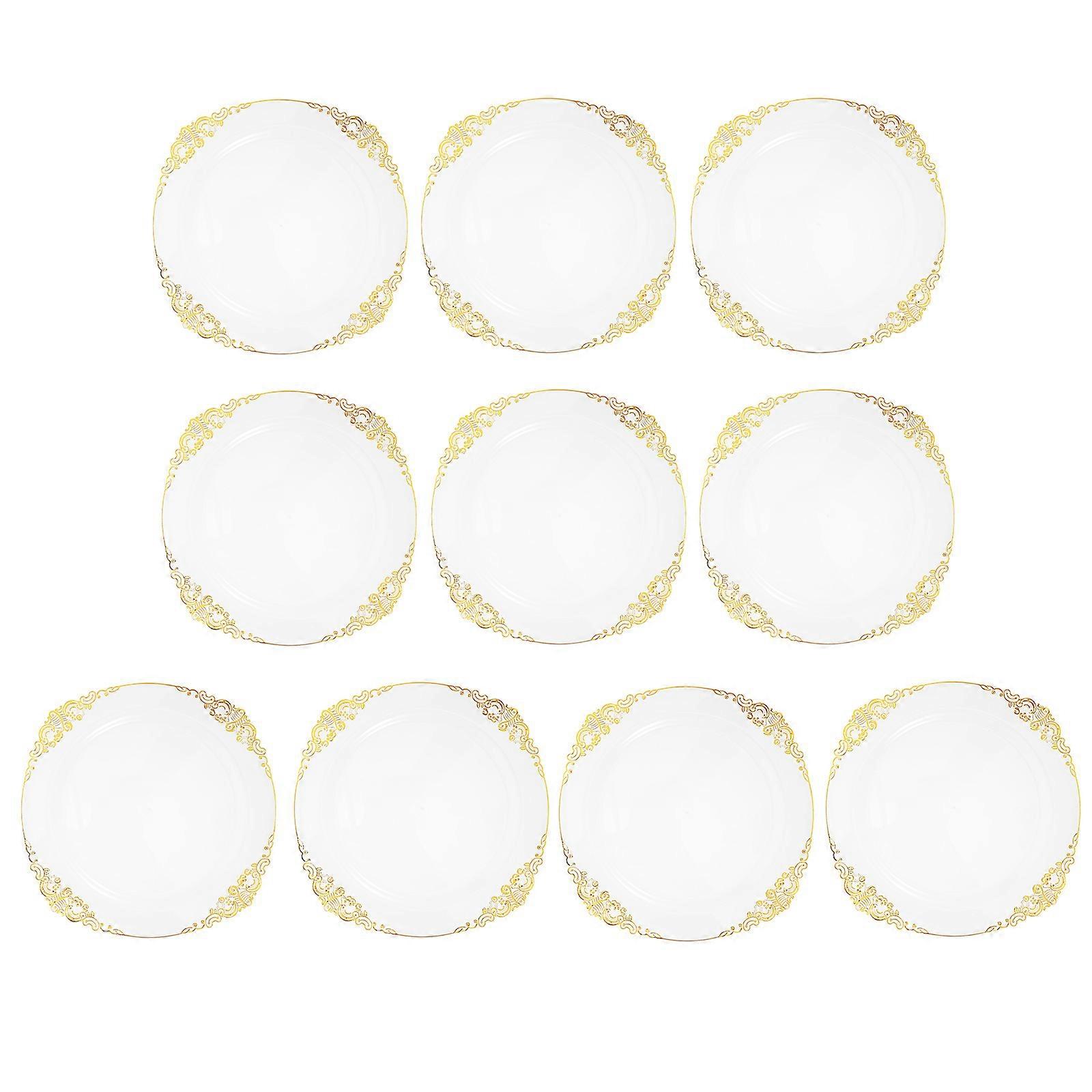 Clear with Gold Rim for Dinner Server 10Pcs