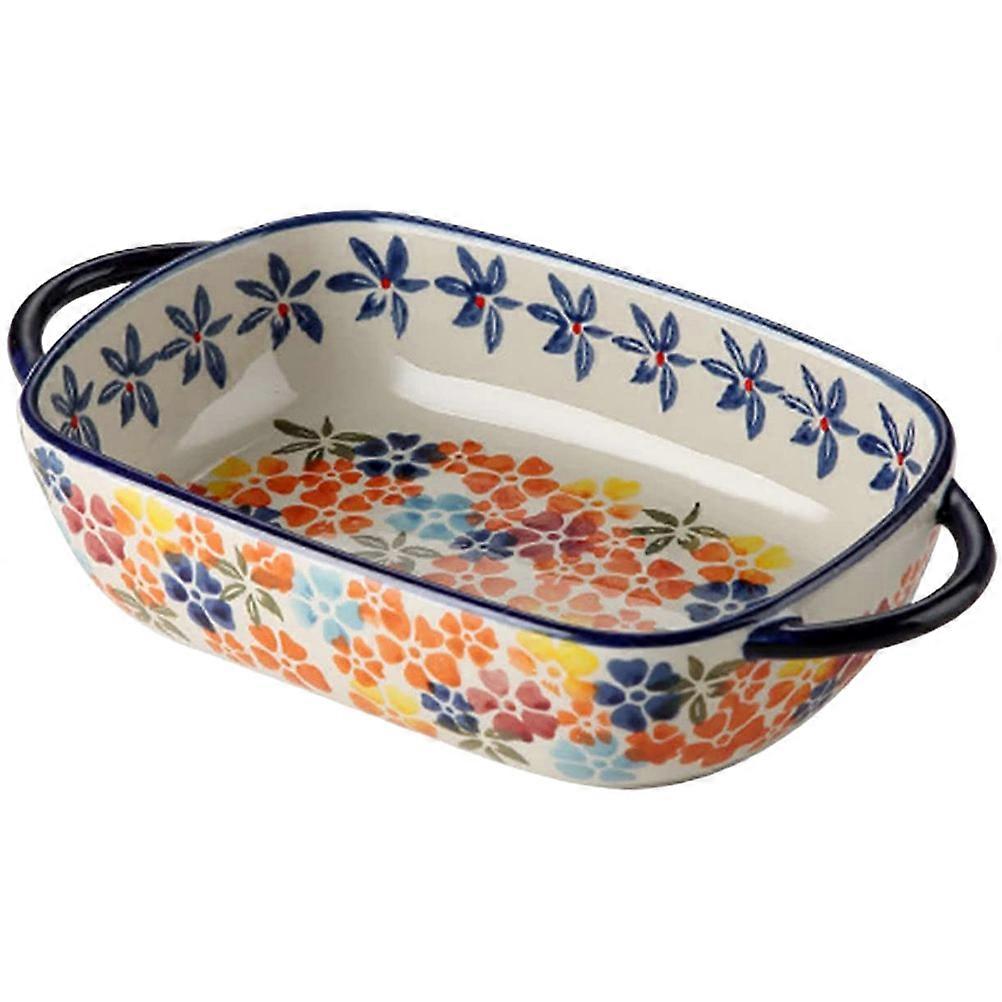 Baking Dishes For Casseroles Ceramic Storage Plate Housewives Serving Food Rectangular Shape 1Pcs