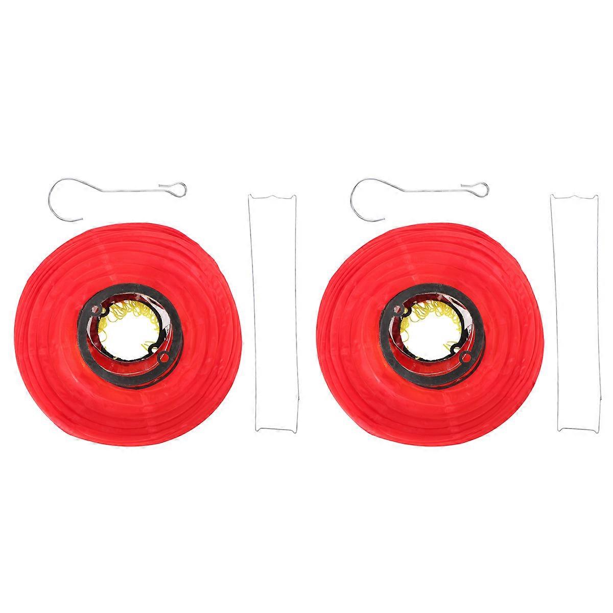 Waterproof Foldable Lanterns Japanese Style Lantern Decoration 2Pcs Red