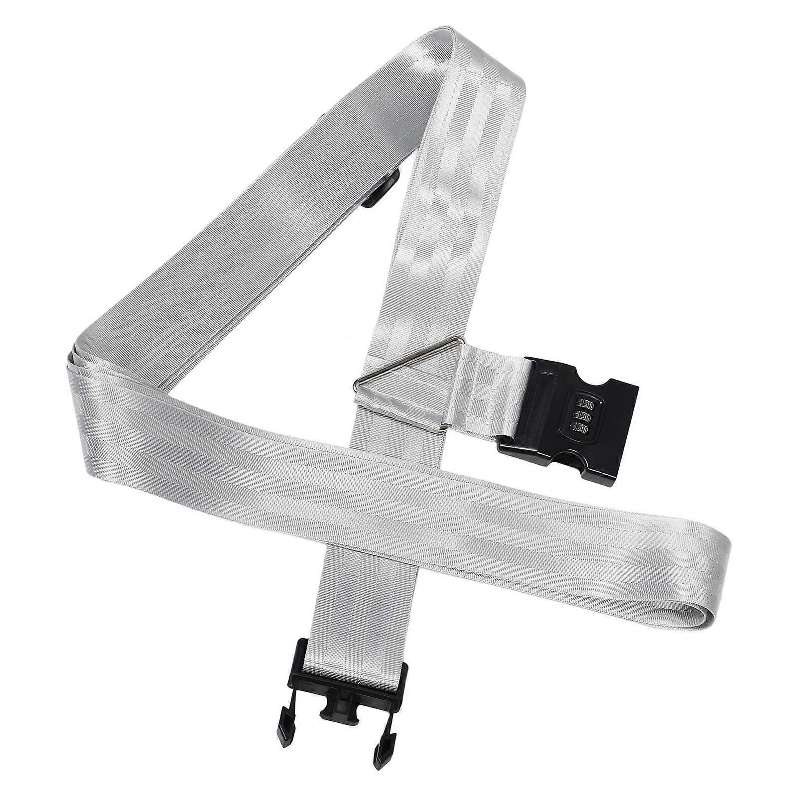 Adjustable Suitcase Belt with Combination Lock for 2Pcs Dark Grey Luggage Strap