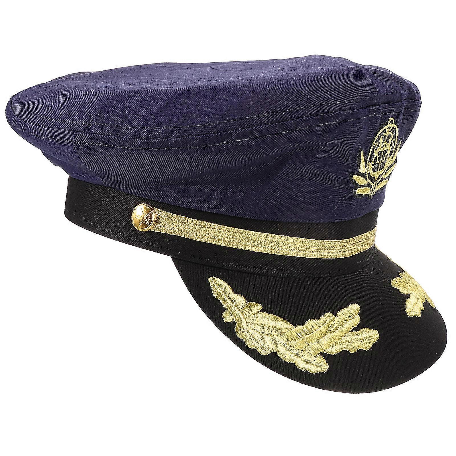 Sailor Hat Embroidered Captain Hat for Decoration Embroidered Style
