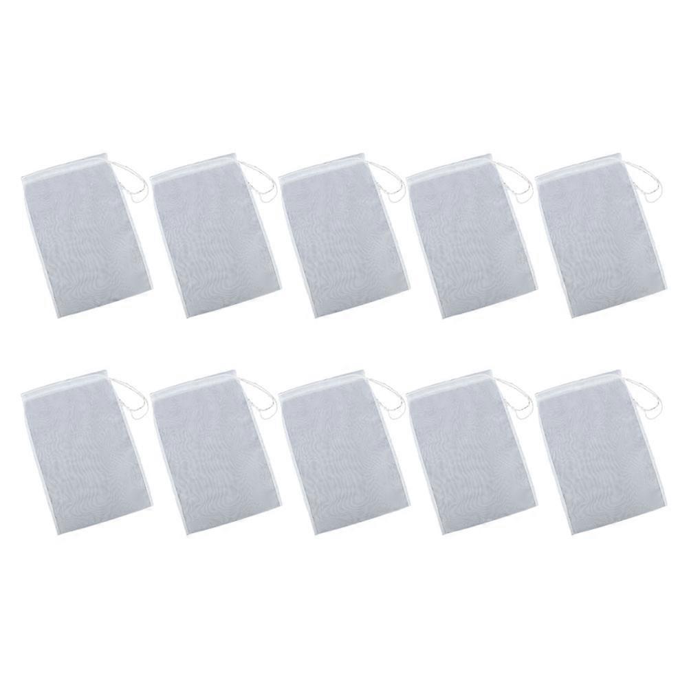 Nylon Filter Bag Drawstring for Food Straining 10Pcs White Filter Pouches