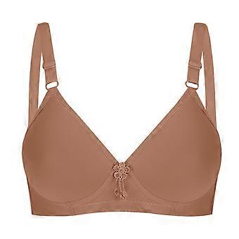 Sujetadores para mujer, sujetadores inalámbricos para mujer, moda, tallas grandes, sin aros, cómodos, push-up, con aberturas, ropa interior, marrón, talla L