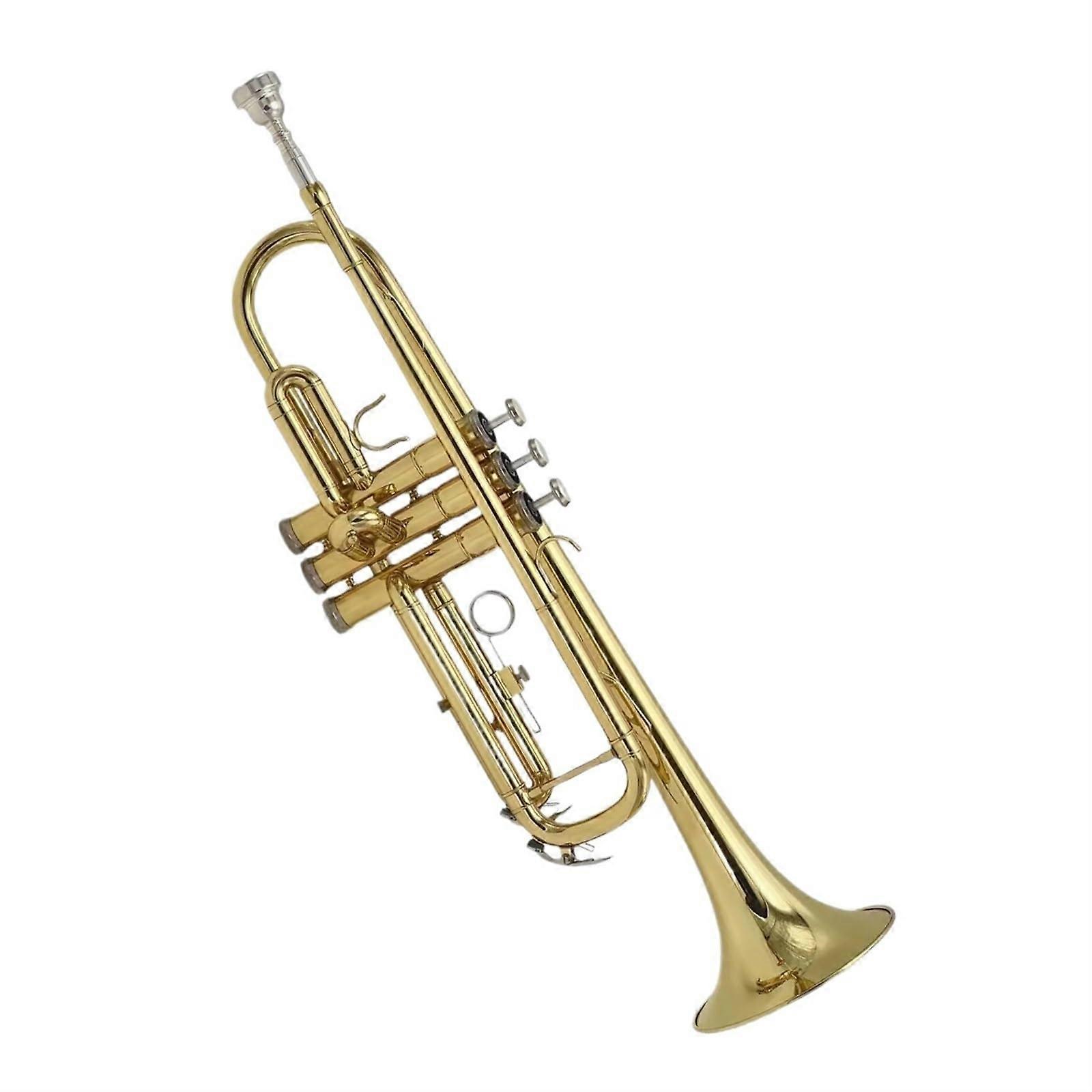 Bb Trumpet B Flat Brass Silver Plated BeginnerFriendly with Leather Case for Students