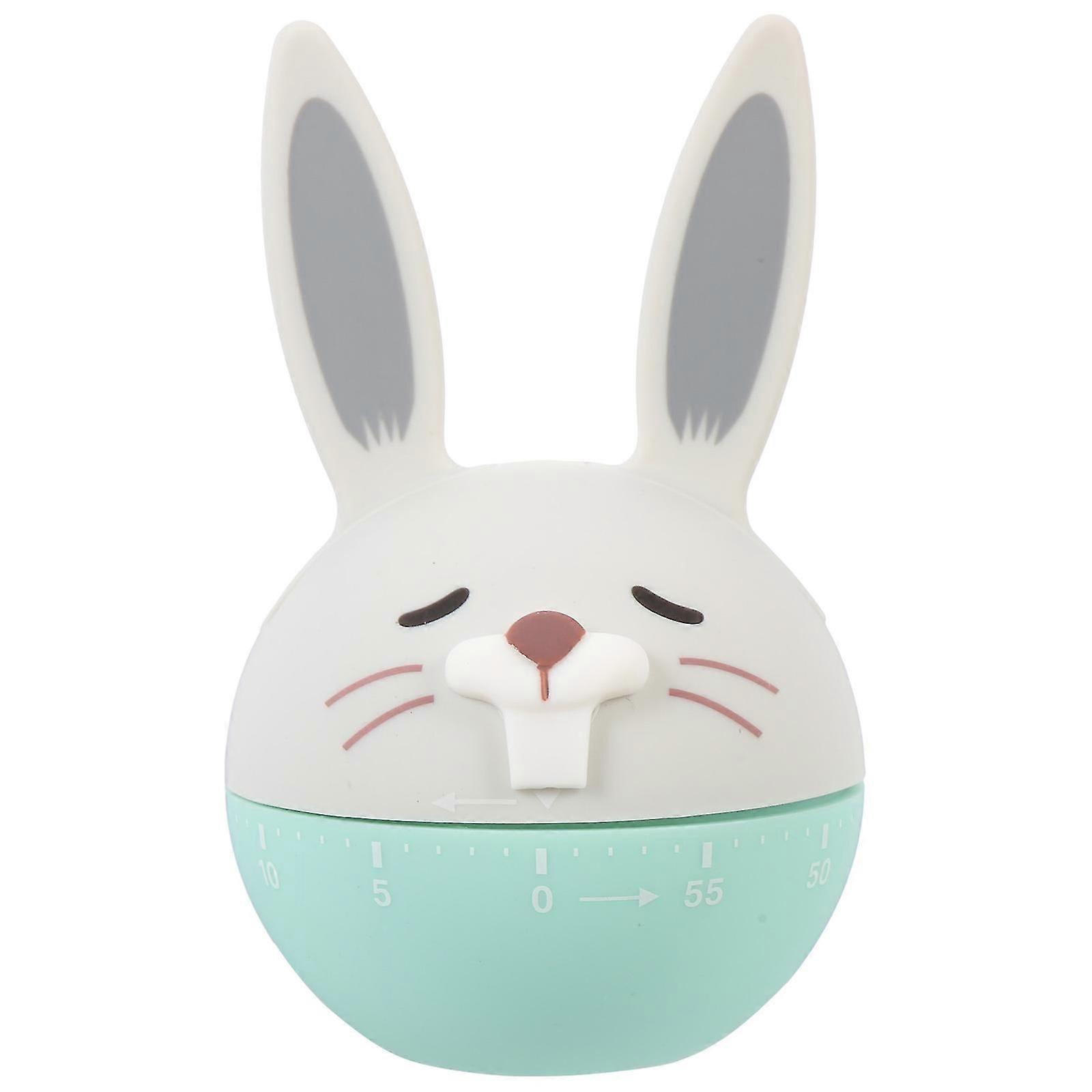 Cute Mechanical Kitchen Timer Rabbit Design Battery Powered Countdown Reminder compatible Cooking Study Management Sturdy Practical Timekeeping Tool