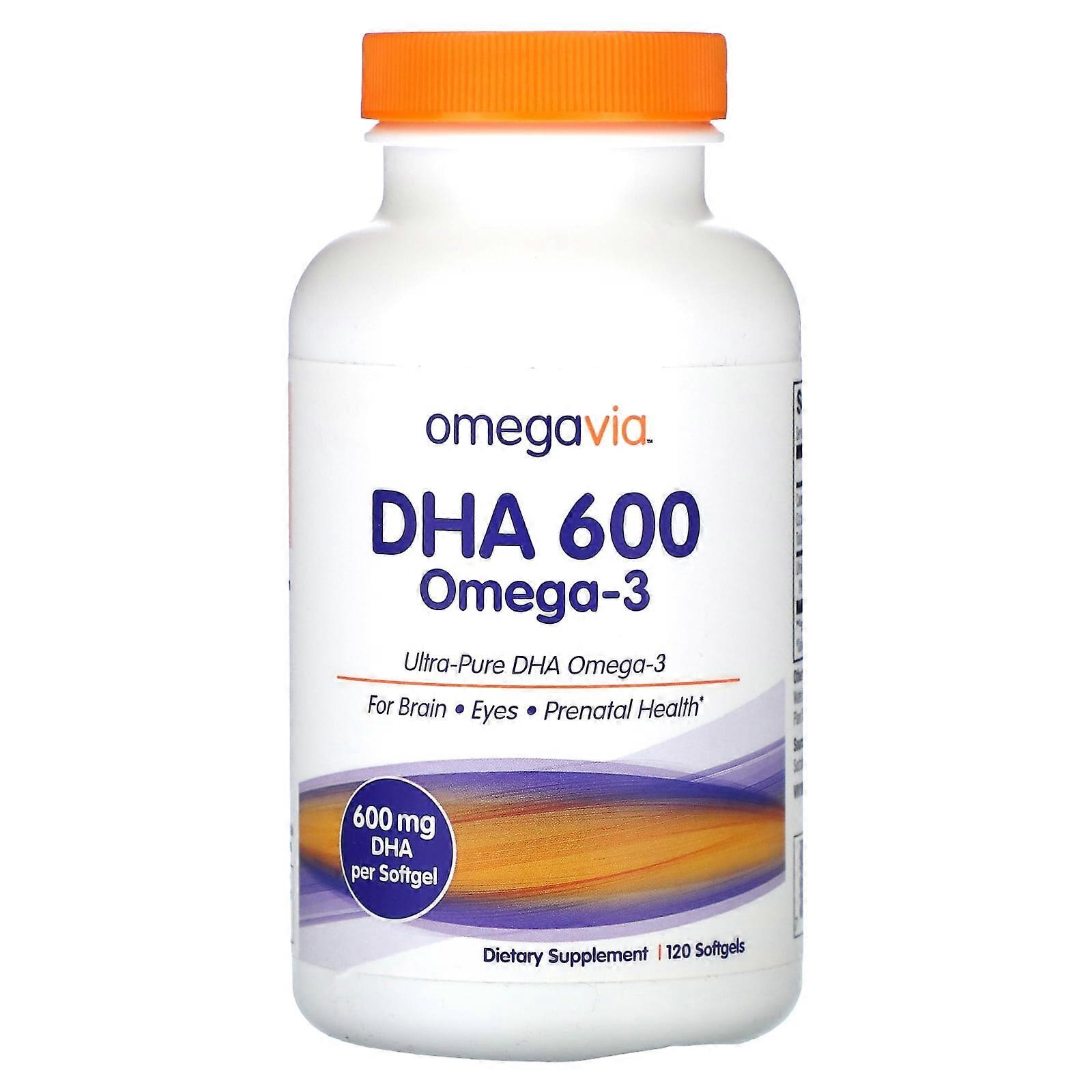 OmegaVia, DHA 600, 120 kapsler