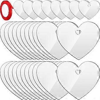 Transparent Acrylic Heart Pendant for DIY Earrings Making 1Set Heart Shape Pendant