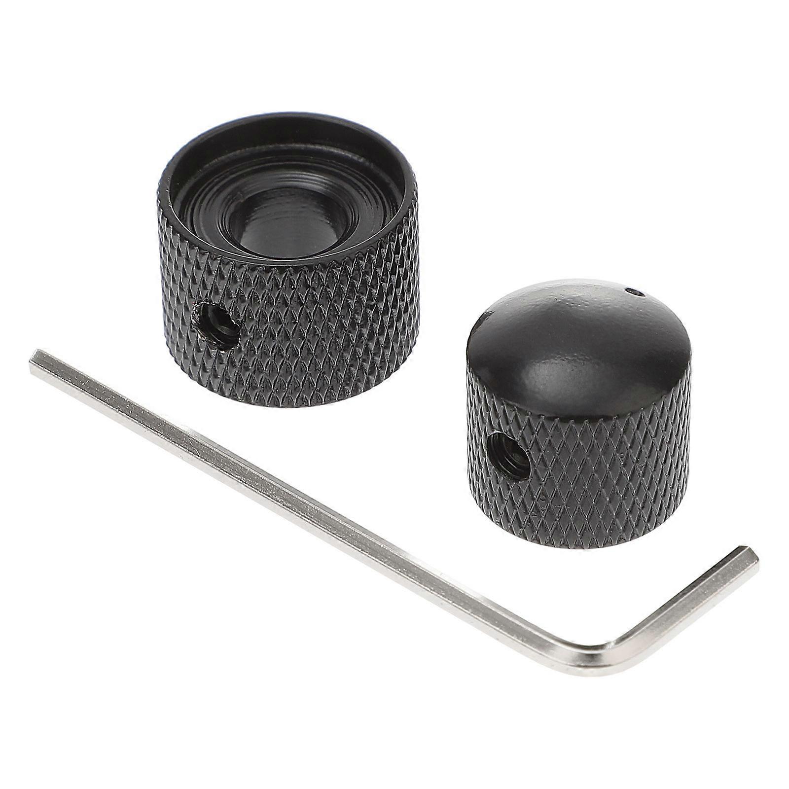 Dual Concentric Volume Tone Blend Control Control Knobs Domed Knobs with Allen Key for Strat Electric Guitar Bass (Black)