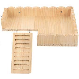 Hamsterspielzeug aus Holz, Hamsterplattform zum Klettern und Spielen, 1 Set