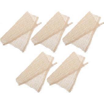 Khakifarbenes Dusch-Peeling-Handtuch aus Baumwollleinen für Bad, 5-teiliges Set Massagehandtücher