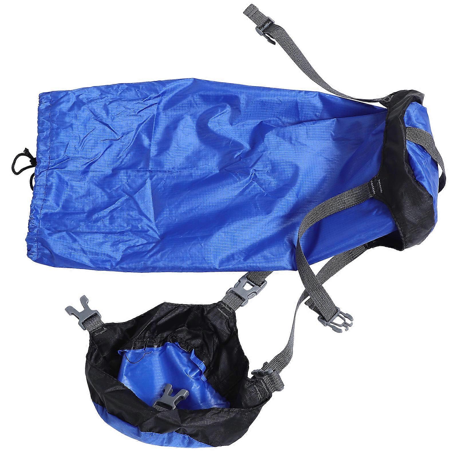 Blue Down Jacket Compression Sack for Outdoor Use with Drawstring