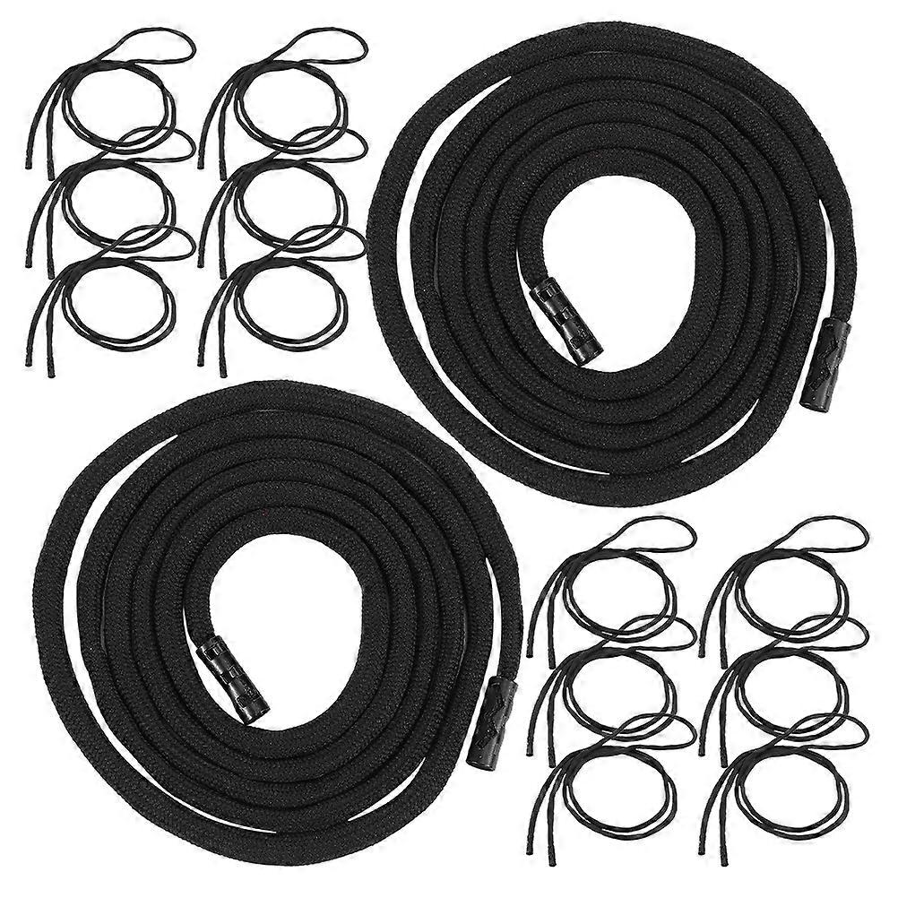 Black Polyester Drawstring for Pants Hoodie Rope Replacement 20Pcs