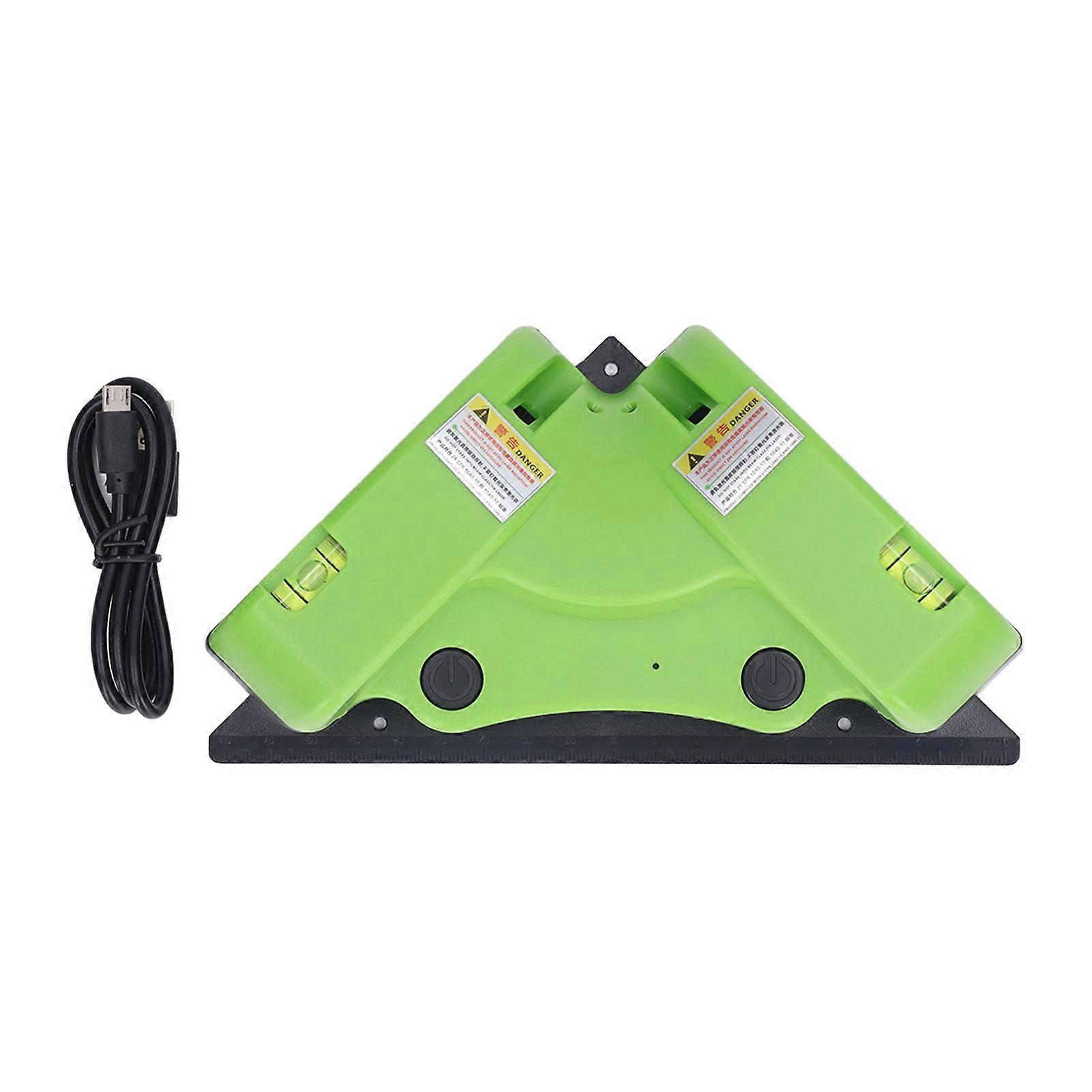 Right Angle Green Beam Level Tool Magnetic Bottom Angle Adjustable Horizontal Line Level for Flooring
