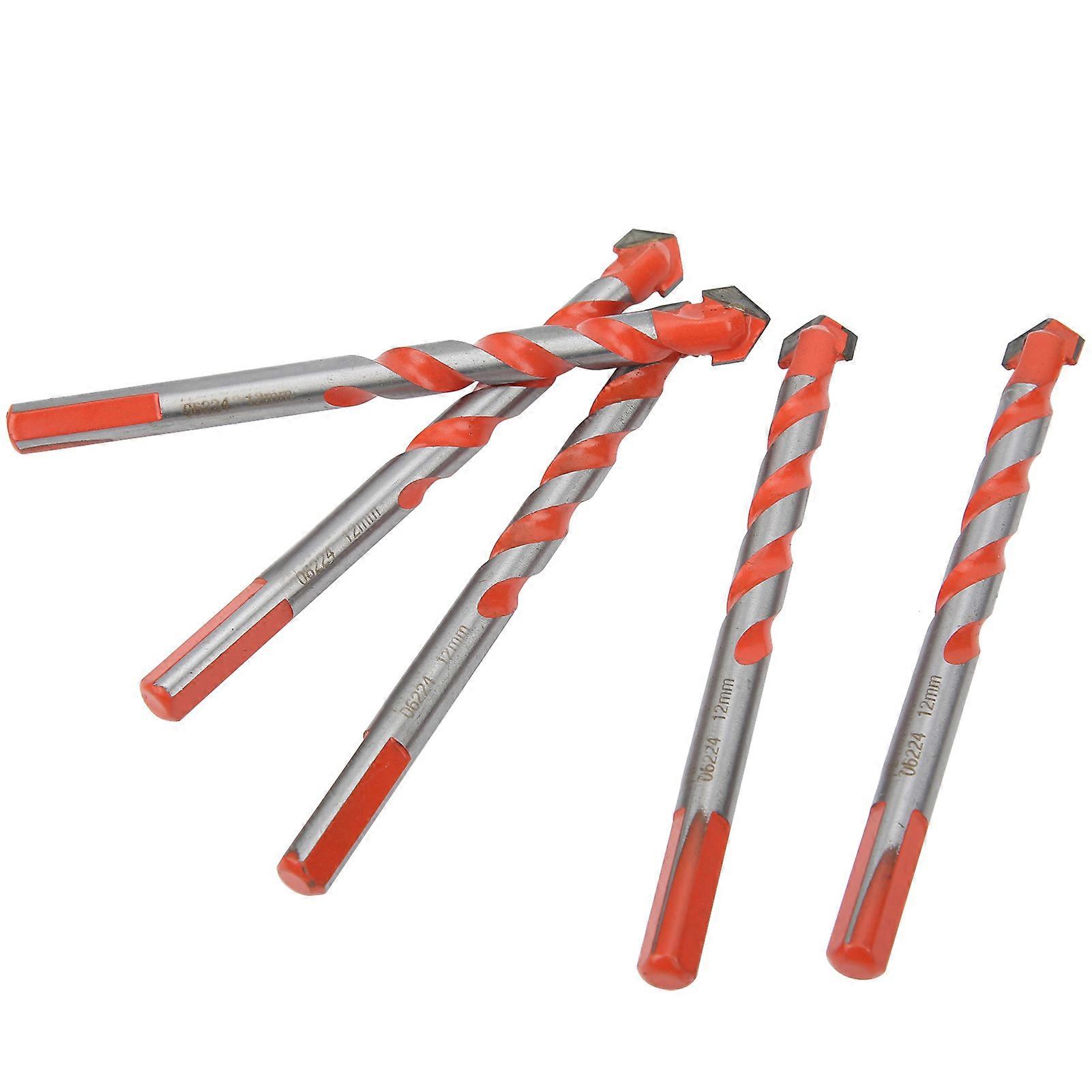 5Pcs Multifunctional Drill Bits Carbide Triangle Shank Electric Drilling Accessories 12mm