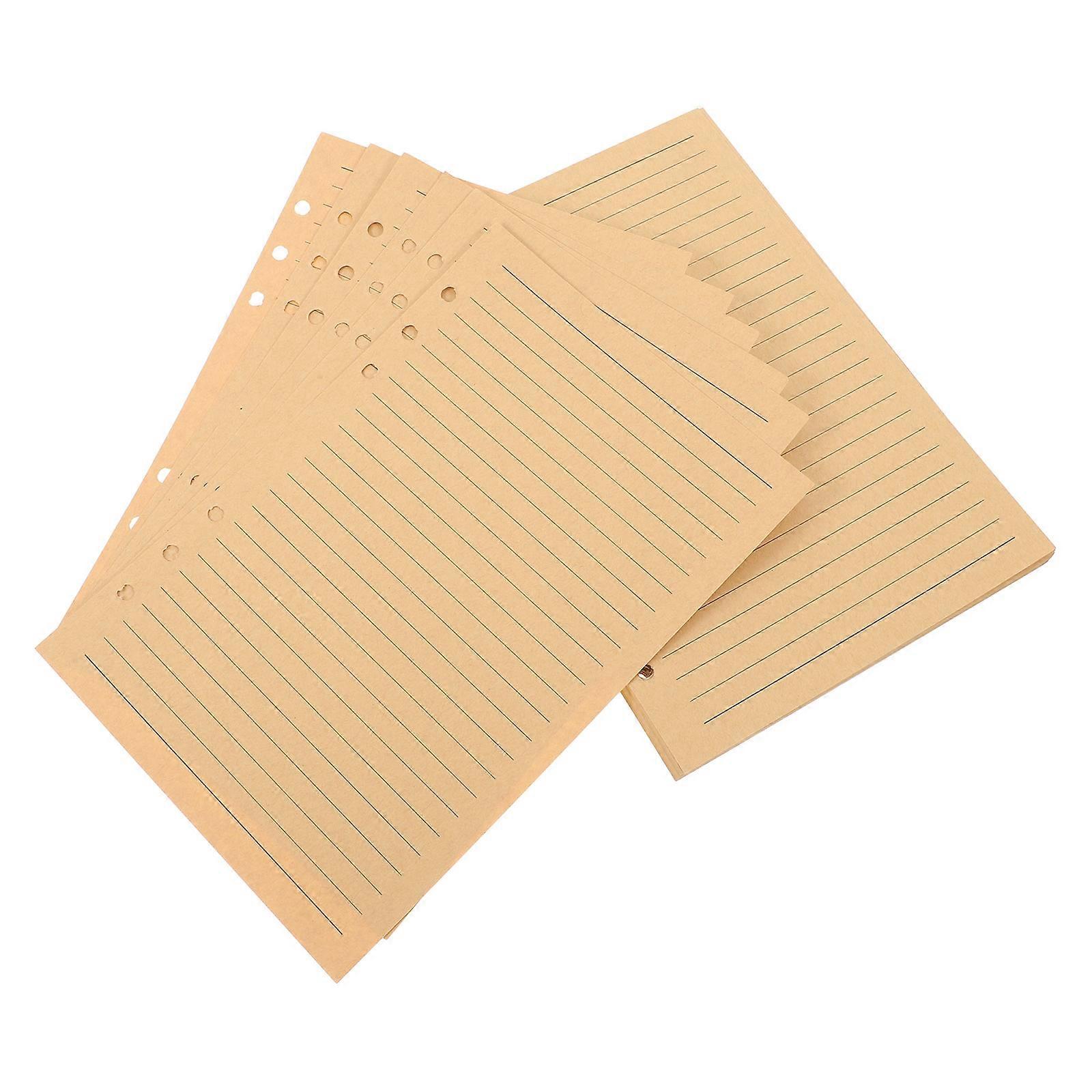 Kraft Binder Paper Brown Lined Refill for Notebook Inserts 80 Sheets
