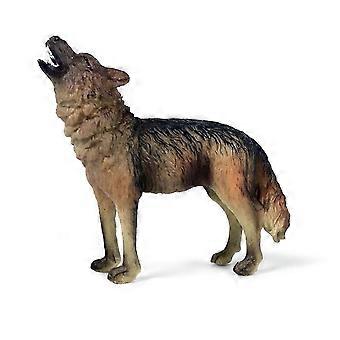 Wildlife Model Roaring Wolf Simulation Toy for Kids 1Pcs Light Brown
