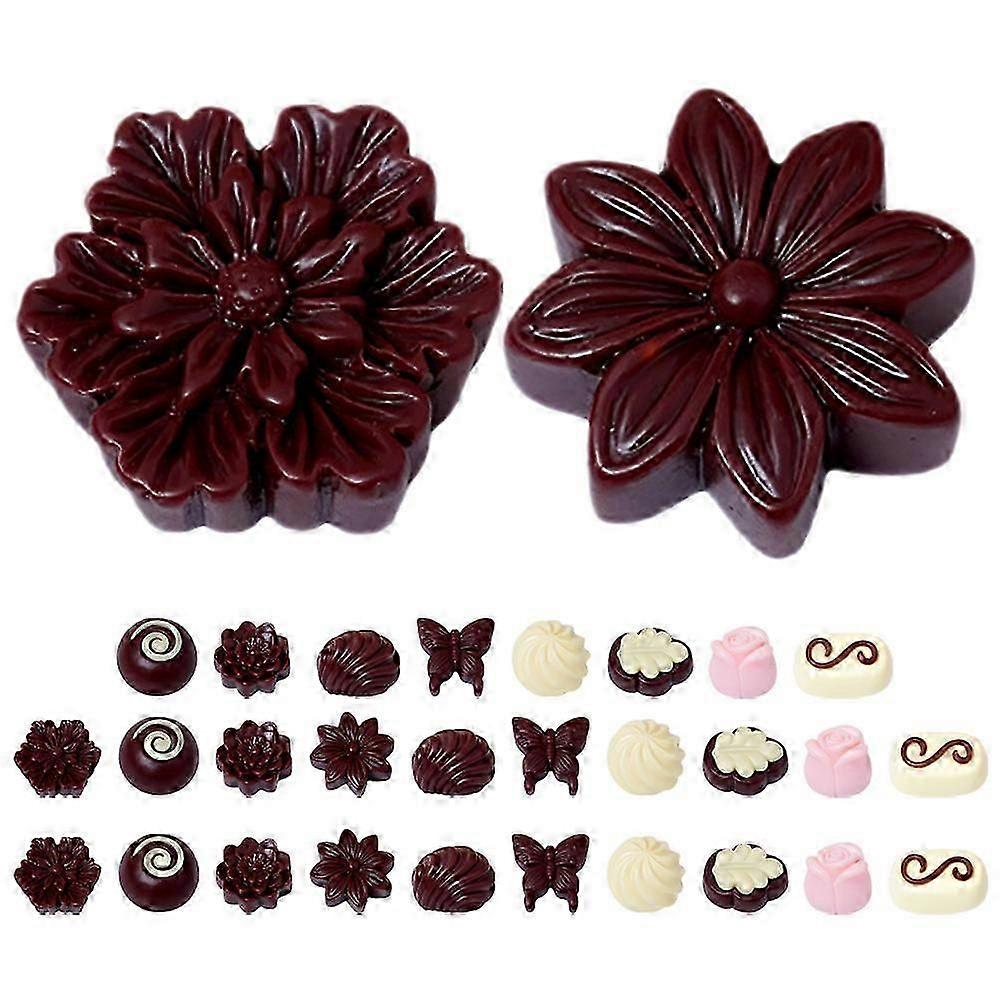 Faux Chocolate Simulation Models, Resin, Assorted Colors, 30Pcs