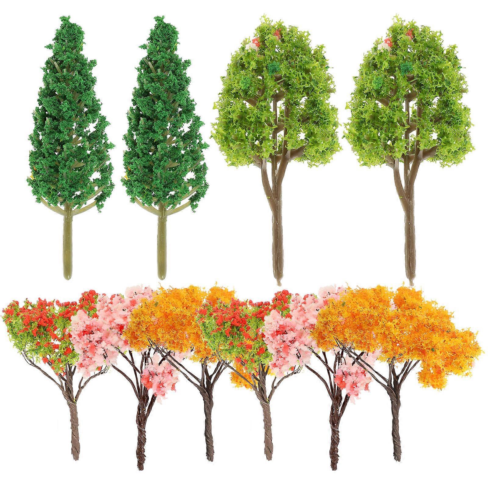 Plastic Landscape Miniature Trees for Decoration Model 10Pcs Set